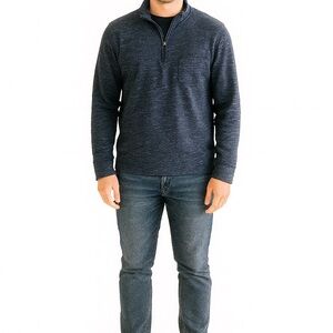 Nautica Size Large Navy Blue 1/4 Zip Pullover Shirt
